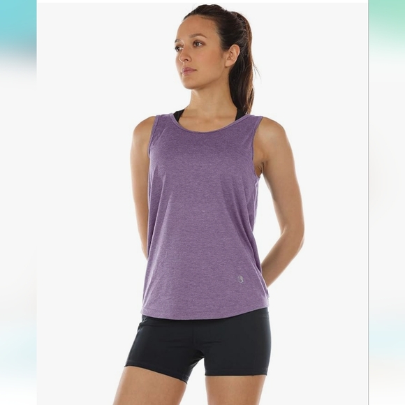 Icyzone Lavender Purple Twist Backless Athletic Work Out Tank Top Womens Medium - Picture 3 of 6
